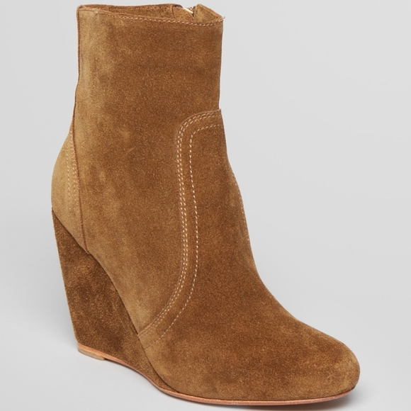 JOIE Oakley Suede Wedge Bootie in Olive, Size 41 - Picture 2 of 15